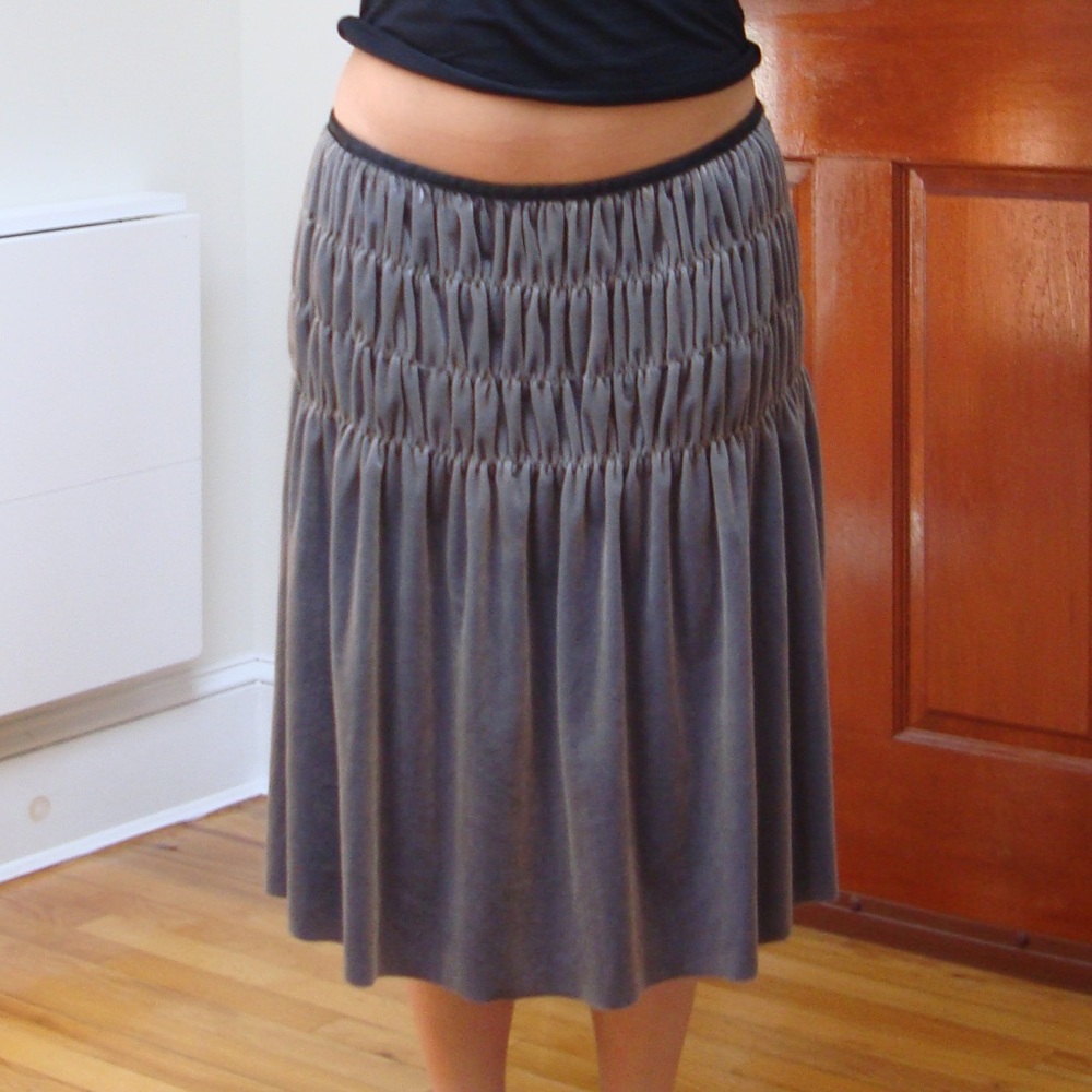 Helmut Lang velour gray skirt